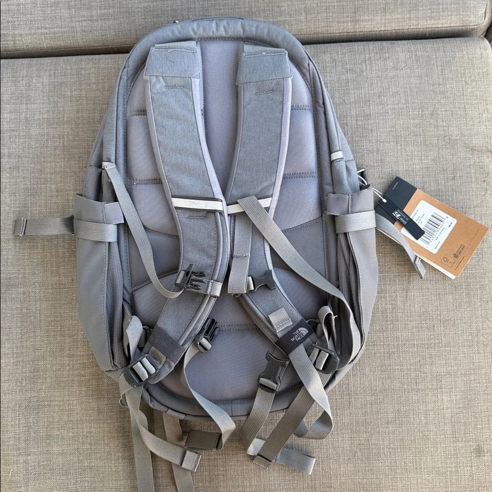 The North Face Gray Backpack with Light Blue Trim - Picture 3 of 4